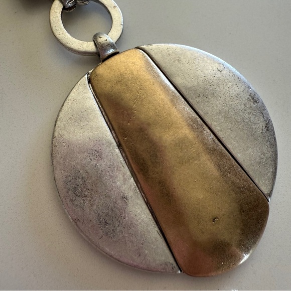 THE SAK- Two Tone-Gold & Silver-Distressed-Statement-Necklace-NWT - Picture 3 of 11